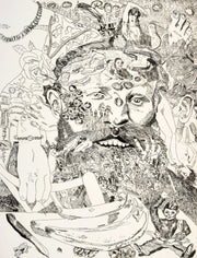 Red Grooms, Manet/Romance, 1976, 33.75 x 25.75, Etching on Rives BFK paper, Artist Proof 8 of 8, Red Grooms Art for sale at Manolis Projects Art Gallery, Miami, Fl